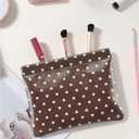 2 x Ksriylm Hearts Leather Makeup Pouch Set for Women Small Make Up Bag for Purse Waterproof Initial Makeup Cosmetic Bags Pouches for Purse Aesthetic Travel Toiletry Bag,Coffee, (Mix Colors)