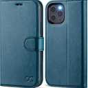 OCASE Compatible with iPhone 12 Case/Compatible with iPhone 12 Pro Wallet Case, PU Leather Flip Case with Card Holders RFID Blocking Kickstand Phone Cover 6.1 Inch(Peacock Blue)