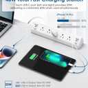 Jgstkcity Desk Clamp Power Strip USB C,40W Total Fast Charging Station,4 PD 20W USB C Ports,Desk Edge Mount Surge Protector,5 Outlets,Fit 1.96" Tabletop Edge,ETL Listed,White