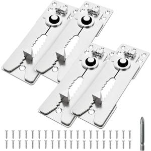 4 Pack Sectional Couch Connector Screws, Heavy Duty Sofa Connectors for Sectionals, Couch Clamps to Make Sectional Stay, Multi-Card Design Furniture Connectors(155 * 55MM) (Silvery)