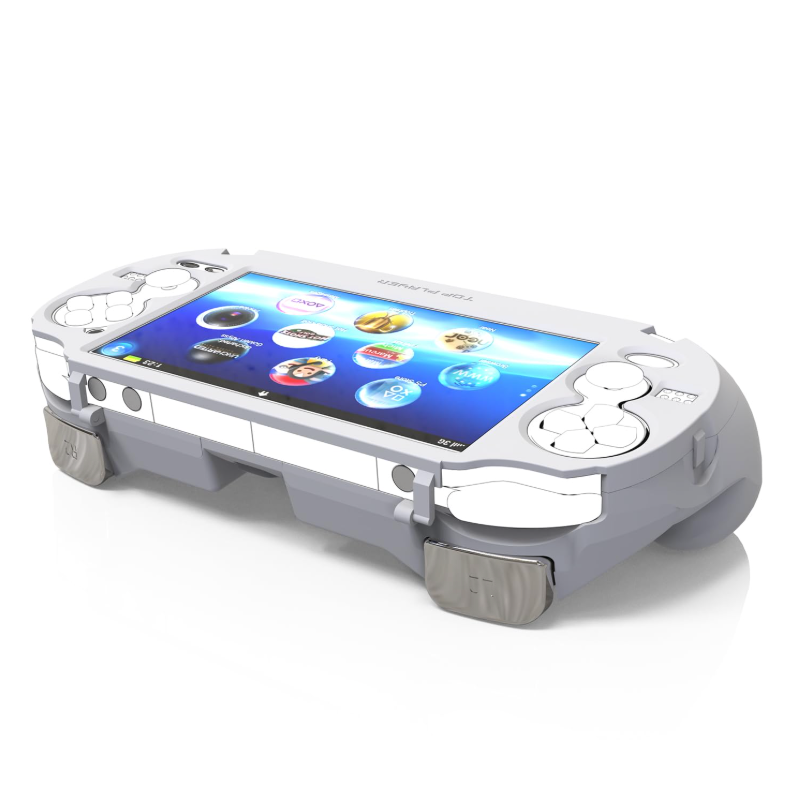 Hand Grip Handle for psv1000 ps vita 1000, Protective Case, L2r2 is Used to Click on The Back of The PSV.Gift of Raised Button Stickers, Tempered Film, Joystick Cap. (Frosted White)