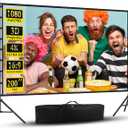 Wootfairy Projector Screen with Stand, 200 inch Portable and Foldable Projection Screen 4K HD 16:9 Rear Front Wrinkle-Free Movie Screen with Carry Bag for Indoor Outdoor Home Theater Backyard Cinema