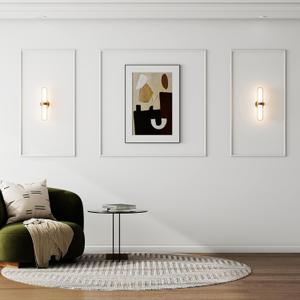 Pangda Peel and Stick Wall Molding Kit, 3D Premade Accent Molding Wainscoting Panel for Interior Wall Moulding Decor, Ready to Assemble Wainscoting Accent Panel(3 Set,21.65x43.3in+43.3x43.3in)