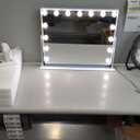 Hollywood Vanity Mirror with Lights, 15 Dimmable Bulbs3 Color LightsMake Up Lighted Mirror, Aluminum Metal Frame,USB Charging Port23" x 18" (White)