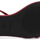 Athlefit Flat Sandals for Women Comfortable Buckle Strappy Sandals Pointed Open Toe Ankle Strap Sandals (Red)