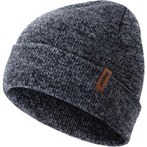 ROXUN Beanie for Men/Women Winter Hat Knit Cuffed Soft Warm Unisex Skull Stocking Cap (Gray)