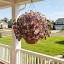 florisso Artificial Greenery Plants Outdoor, 5 Pcs Faux Coleus Plants UV Resistant Silk Plants with Stems, Fake Plants for Outside Garden Patio Hanging Planter Pathway Front Porch Decoration(Red)