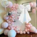 Large Bow Decor for Room, Large White Bow Birthday Party Backdrop, Wall and Door Decorations for Birthday, Wedding, Bridal Shower, Coquette Theme (White)