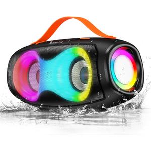 Portable Bluetooth Speaker,IPX5 Waterproof WirelessSpeaker with Dynamic Lights,TWS Pairing to 40W Stereo Sound,Bluetooth 5.0,20H Playtime, Outdoor/Home SmallSpeakers as Gifts for Kids Teens or Women