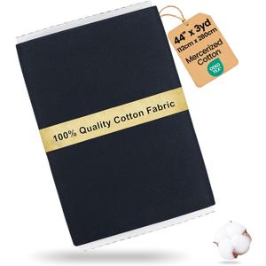 Craftido-19 Options-100% Cotton Fabric by The Yard in Solid Color 44Wide by 3yd (9 ft) -Medium Weight 5.2 oz-Soft Cotton for Quilting, Sewing, Crafts, Binding, Backing and Lining - Black