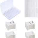 Peirich Embroidery Floss Organizer Box - 24 Compartments with 100 Hard Floss Bobbins and 459 Color Number Stickers