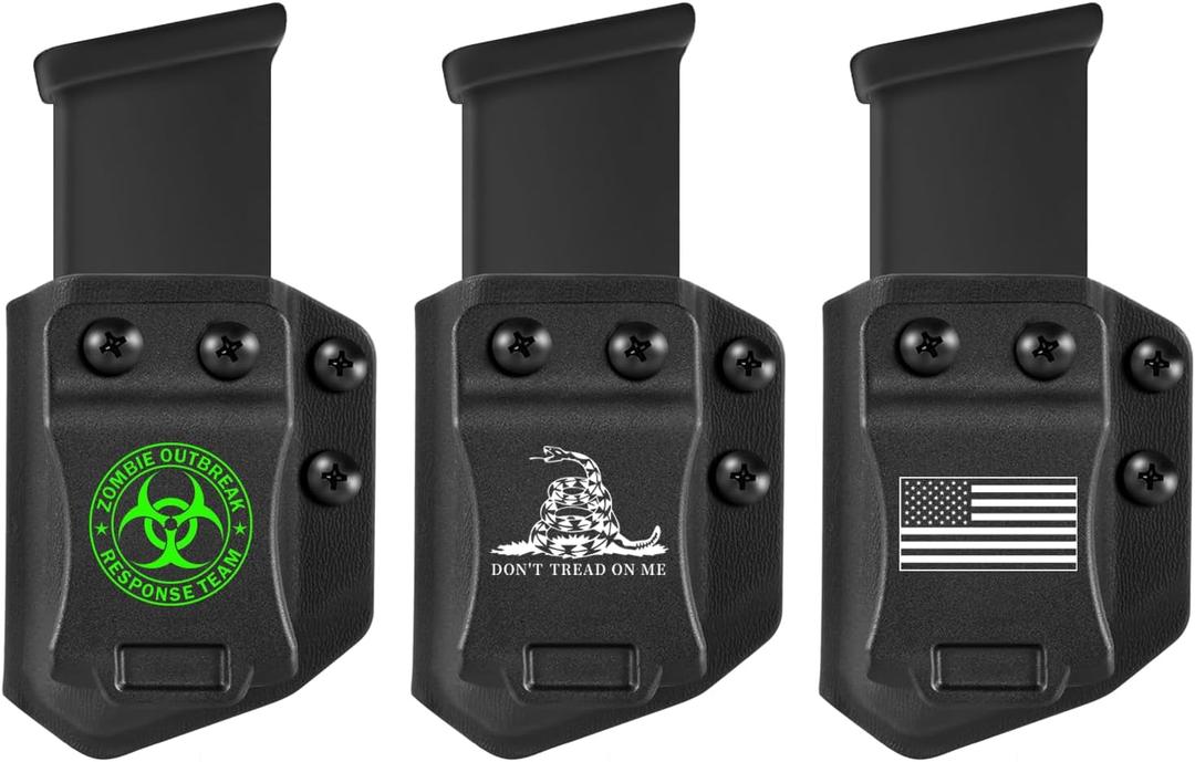 3-Packs Universal Mag Carrier IWB/OWB Magazine Holster for 9mm/.40 Double Stack Magazines