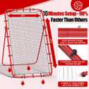 Volleyball Rebounder Net 7x4 Ft, 5-Angle Adjustable Rebounder Net for Practicing Digging, Setting, Spiking, Bounce Back Training Equipment with 2 Target Stripes & Portable Travel Bag for Storage