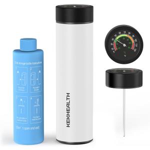 TSA Approved Insulin Cooler Travel Case, 60H Diabetes Medication Cooler with Large Dial Mechanical Thermometer & Biogel Ice Pack, Compact Diabetic Travel Case for Medicine Storage (White)