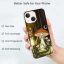 3 x Hippy Frog Yoga Collage Phone Case Compatible with iPhone 15, Mushroom Forest Case for Girl Women Men, Silicone Shockproof TPU Bumper Protective Cover Case for iPhone 15