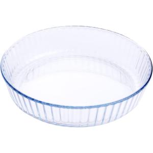 Clear Round Tempered Glass Baking Dish, Glass Bakeware Casserole Dish for Oven and Dishwasher Safe.
