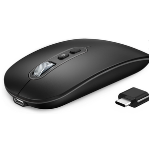 RaceGT USB C Wireless Mouse, Rechargeable DualMode Mouse(Typec and Bluetooth), Silent Bluetooth Mice for MacBook Air/Pro, Slim Portable Travel Mice for iPad Mac Laptop PC Computer