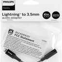 Philips Connection to 3.5mm Auxiliary Audio Adapter, 4" - Black/White Braided