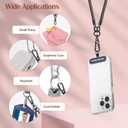 Dadanism Cell Phone Lanyard for iPhone, Crossbody Phone Strap and Phone Wrist Strap Kit with Detachable Wallet, Cellphone Lanyard Crossbody for iPhone 16 and Most Smartphones, Black