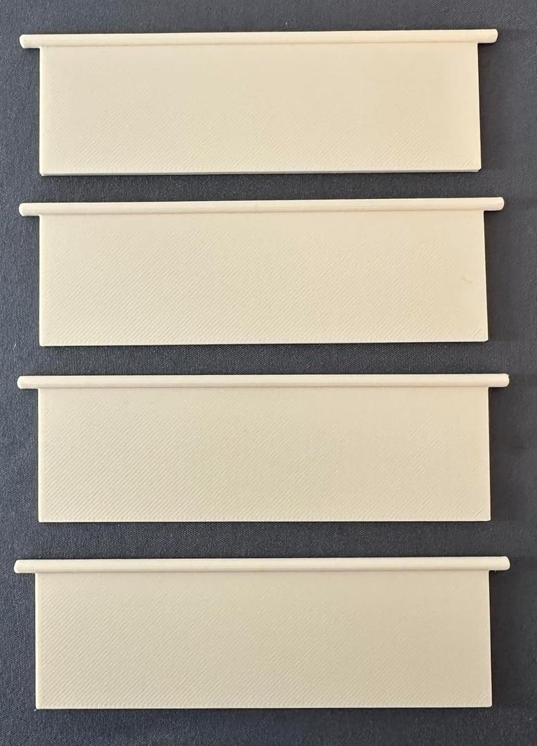 4 inch - Dryer air exhaust vent cover panel replacements UV and weather resistant OEM Upgraded PETG plastic color molded won't scratch, flake or fade. 4 Panels - Made and Assembled in USA (Beige)