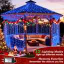750 LED 240FT Blue Birthday Party Decorations String Lights with 12 Modes Timer Dimmable, Waterproof Green Wire Christmas Lights Outdoor, Plug in Fairy Lights for Wedding, Ocean Party, Xmas Decor