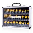 Router Bits Set of 40 Pieces, 1/2 Inch Shank, 40A Expert Router Bit Kit.