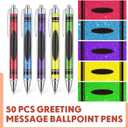 Jutom 50 Pcs Teacher Gifts Bulk Thank You The Best Teacher Pen Appreciation Set Pack Fun Cute Funny Cool Pens Inspirational Graduation Ink for Xmas School Office Small Party Favor(Stylish)