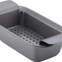 Rachael Ray Bakeware Meatloaf/Nonstick Baking Loaf Pan with Insert, 9 Inch x 5 Inch, Gray