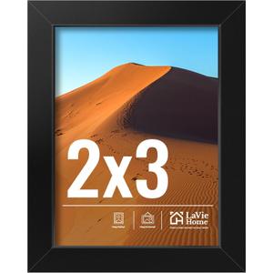 LaVie Home 2x3 Picture Frame, 2 x 3 Black Picture Frame with HD Plexiglas, 2 by 3 Display Frame 1 Pack, Classic Collection