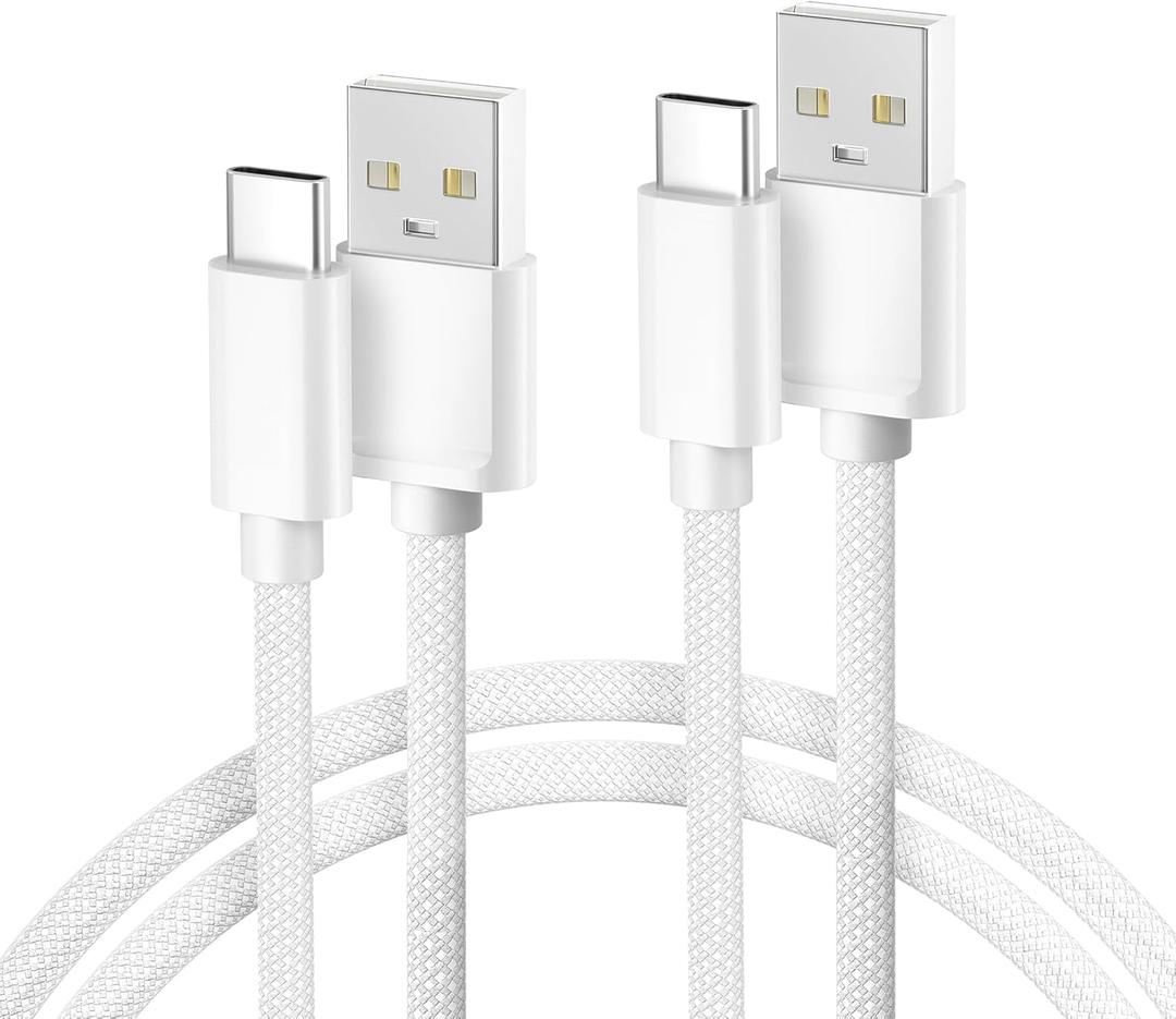 Basesailor USB Type C Charger Cable 6.6FT 2 Pack,Car Charging Cord for New iPhone 16 15 Pro Max Plus 2023,Samsung Galaxy S10 S10E 10E S20 FE 21 S23 S21 S22 22 Plus Ultra,A51 A52 A53,Google Pixel 9 XL (White)