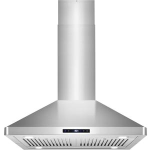 COSMO COS-63ISS75 30 in. Lumin Collection 380 CFM Ducted Island Range Hood, Soft Touch Controls, LED Lights, Stainless Steel
