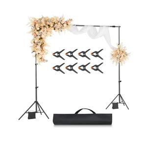 Backdrop Stand, 7 x 10 ft Adjustable Photo Backdrop Stand Kit, Portable Background Backdrop Stand with 3 Crossbars, Heavy Duty Projector Screen Stand, for Wedding, Photo Video Studio & Party