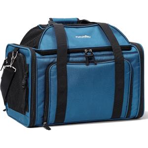 FUKUMARU Expandable Pet Carrier for Cat, 18x11x11 Large Cat Carrier Soft, Collapsible Airline Approved Dog Carrier, Ventilate Cat Travel Carrier with Durable Mesh, Escape-Proof Small Dog Carrier, Blue