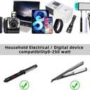 250W Converter Plug WAUDM International Travel Converter with 4 USB Ports, Reduces 220V to 110V, Suitable for 100V-240V Areas, Black