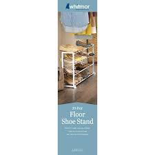 Whitmor 4-Tier 20 Pair Floor Shoe Rack - White - Resin