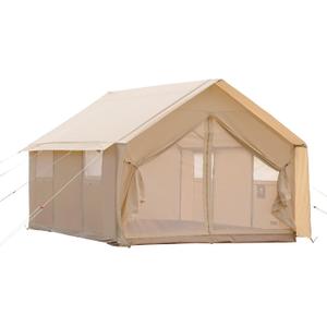 Cotton Canvas Wall Tent with Rain Canopy Waterproof Outdoor Tent for Hunting Family 4 Season Camping Tent Heavy Duty Steel Frame&PVC Floor | Cotton Canvas, Rain Canopy, Waterproof, Outdoor Tent, Hunting, Family, 12.1ft * 10.2ft * 8.3ft