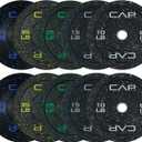 CAP 2-inch Olympic Bumper Plate Weight Set | 100-370 lbs | Multiple Colors | Storage Rack Optional