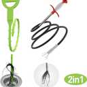 DR.PEN Flexible Grabber Claw Pick Up Reacher Tool (Drain Clog Remove Tool), With 4 Claws Bendable Hose Pickup Reaching Assist Tool for Litter Pick, Home and Kitchen Sink, Drains, Toilet (63 inch)