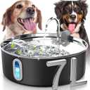 Smartoo Dog Water Fountain for Large Dogs 7L/236oz Stainless Steel Dog Water Bowl Dispenser Automatic Pet Water Fountain, Multi-Filtration Pet Fountain with Ultra-Quiet Pump (Black)
