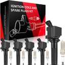 SCITOO 5 ignition coils with 5 iridium Spark Plugs for Chevrolet for Hummer Colorado Canyon H3 H3T L5 3.7L 2007 2008 2009 2010 2011 2012 12496547 12612369 UF497