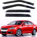 KPY Rain Guards Fit for 2006-2010 Volkswagen Jetta Sedan, Out-Channel Window Visors Vent Wind Deflectors 4PC, Car Accessories for 06-10 VW Jetta Sedan