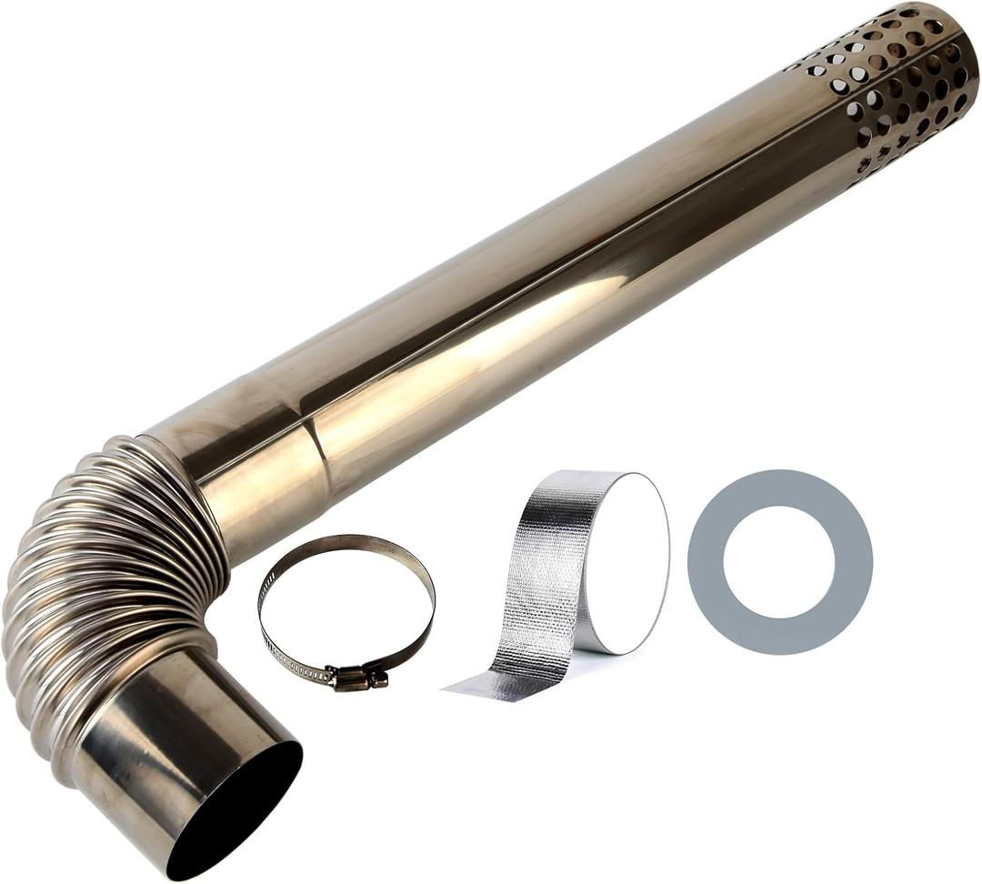 Vent Kit(Only applicable for 3 Inch) Stainless Steel Tankless Water Heater Vent Kit With ElbowCompatible with CAMPLUX Ranein FOGATTI Forimo ORBEK MIZUDO GASLAND Marey gas tankless water heaters