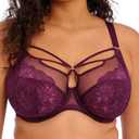 Elomi Women's Brianna Strappy Underwire Plunge Bra (38H, Blackberry)