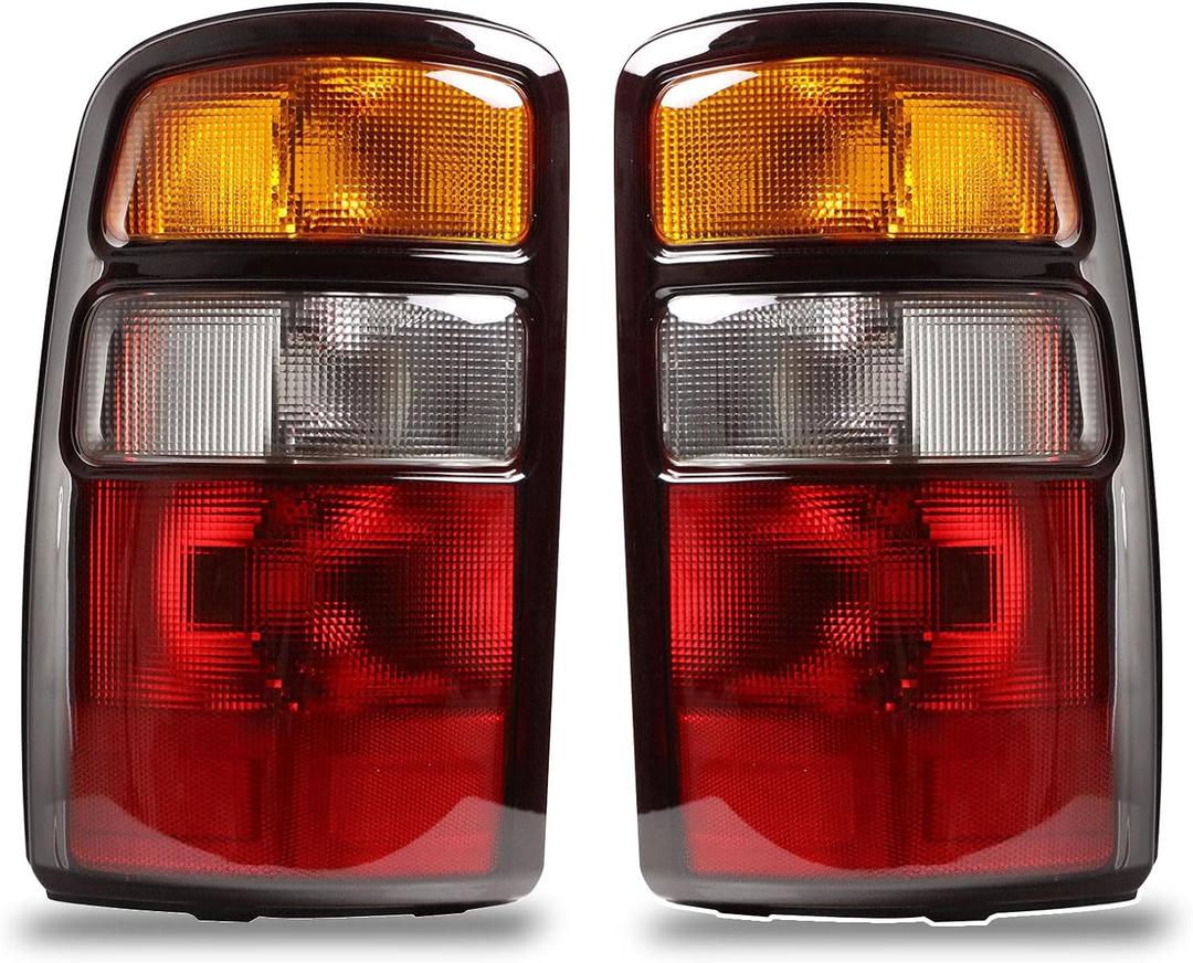 Tail Lights Compatible With 2000-2006 Chevy Tahoe Suburban GMC Yukon YuKon XL 1500 2500 Driver and Passenger Side Black Edge w/o Bulbs Replace 15224278,15224279