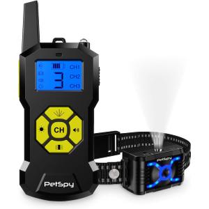 Citronella Spray Dog Training Collar with Remote up to 2700Ft w/4 Humane Training Modes, Spray, Vibration, Beep, Light - Waterproof No Shock Anti-Bark Collar for Small Medium Large Dogs
