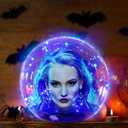 Halloween 14 Clear Acrylic Globe Decoration costume Set for Haunted House with 8.6 Neckless Opening with Blue String Lights 9.8ft Smooth Textured for Halloween