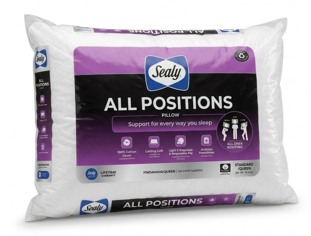 Sealy All Position Bed Pillow 20x28 in