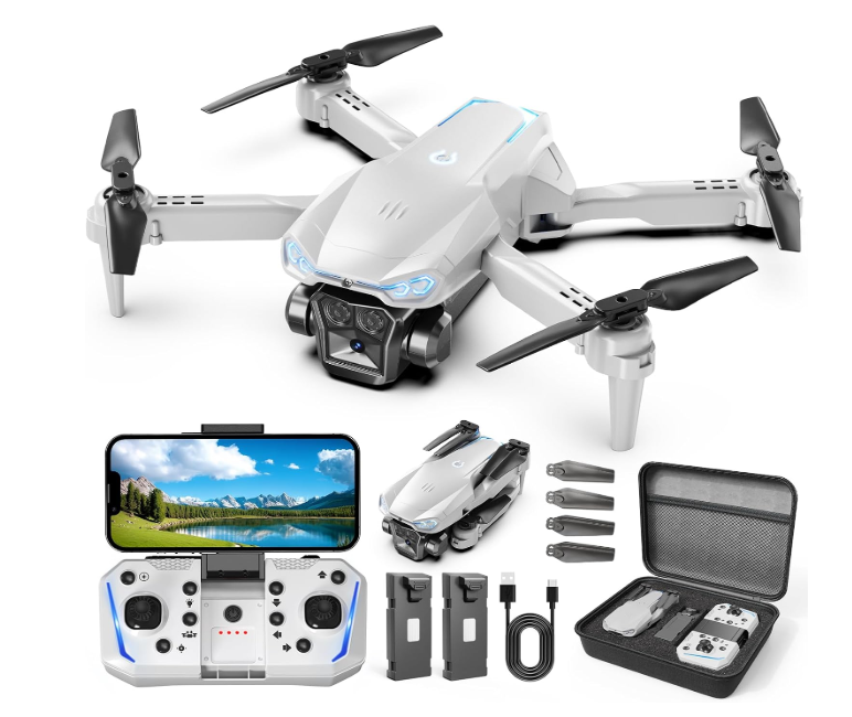 1080P Drone with Camera for Kids & Adults Beginners, Foldable FPV Quadcopter with One Key Takeoff/Landing, Gesture Control, 360° Flips, 2 Batteries, Toy Gift for Teen Boys and Girls