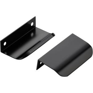 Ravinte Hardware 20 Pack Black Cabinet Handles, 3 Inch (76mm) Finger Edge Pulls, 2 Inch Hole Center, Finger Pulls for Cabinets