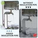 24 Pack Pipe Insulation Foam Tube Self Adhesive - 1.3 Ft x 0.3 Inch Pre Slit Foam Pipe Covers with Ties, Aluminum Foil Pipe Insulation Wrap for Outside Water Pipe Winter Freeze Protection